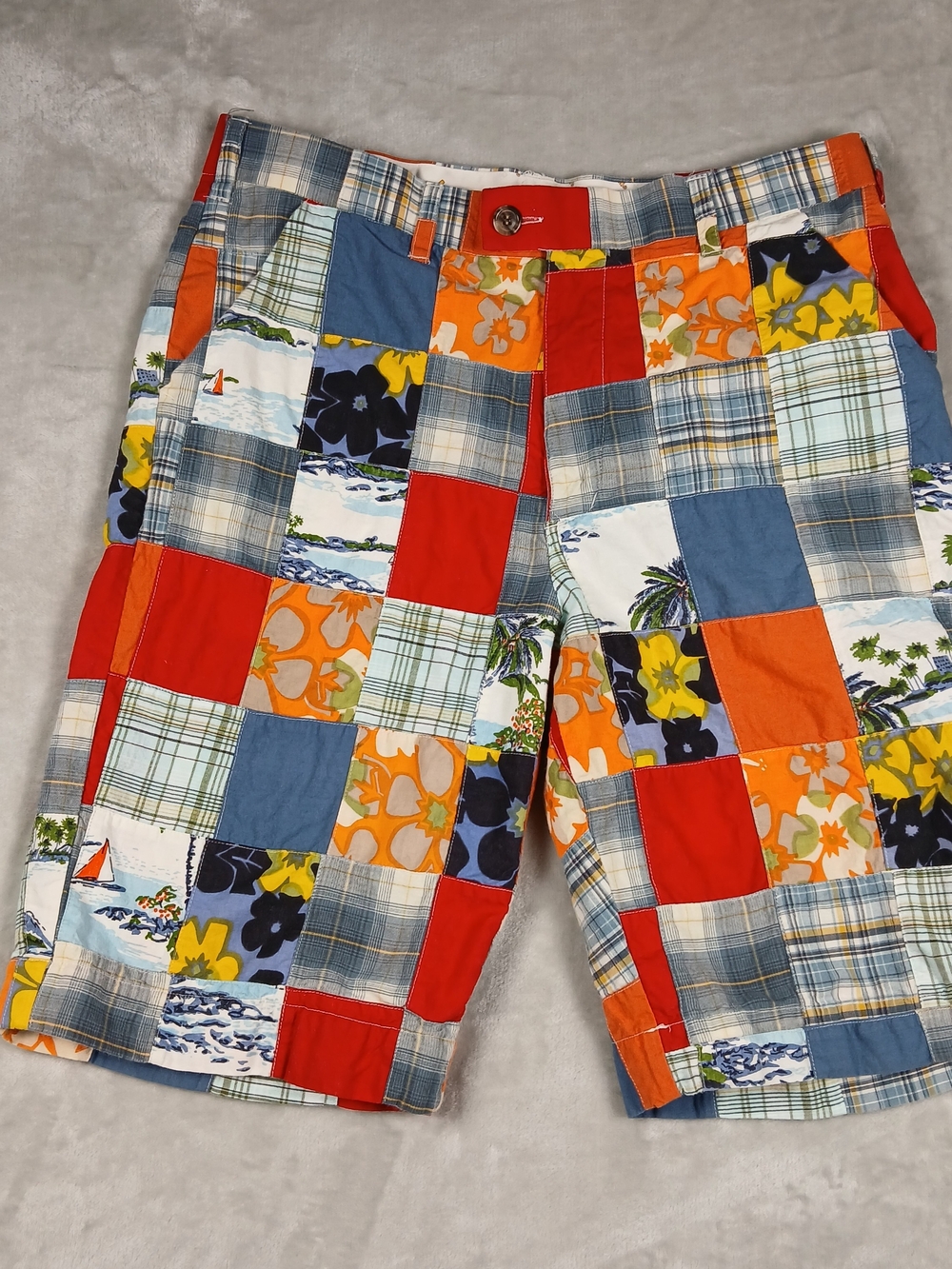 Loudmouth Shorts 34 Men's Multi Color Patchwork Tropical Plaid Floral